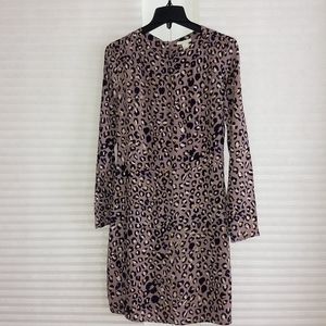H&M long sleeve leopard print dress